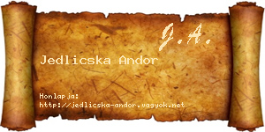 Jedlicska Andor névjegykártya