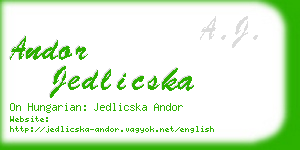 andor jedlicska business card